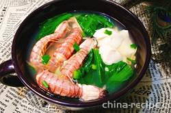 The recipe for Jade White Jade Shrimp Soup