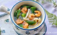 The recipe for okra shrimp mushroom soup