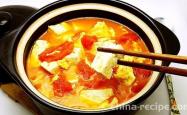 The recipe for tomato tofu stew