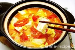 The recipe for tomato tofu stew