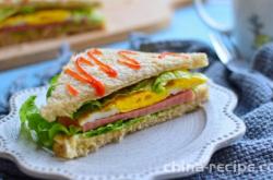 The recipe for ham sandwich