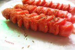 The method of making crispy cumin sausage