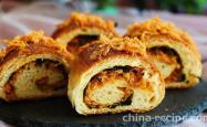 The recipe for seaweed and meat floss bread