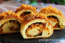 The recipe for seaweed and meat floss bread