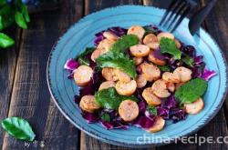 The recipe for sausage salad