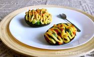 The method of baking shrimp with avocado