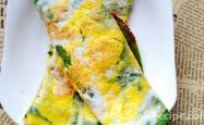 The recipe for spinach pancake and fruit