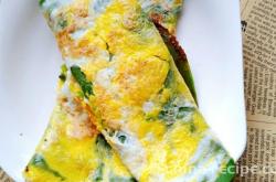 The recipe for spinach pancake and fruit