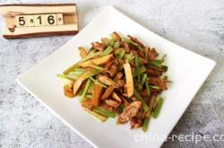 How to stir fry shredded meat with dried tofu