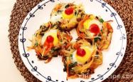 Recipe for Seasonal Vegetable Quail Egg Breakfast Cake