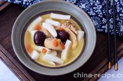 The recipe for coconut chicken soup