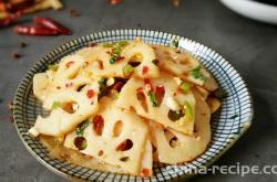 Method for making cold and spicy lotus root slices