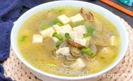 The method of making clam and tofu soup