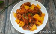 The recipe for sweet and sour pineapple pork ribs