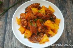 The recipe for sweet and sour pineapple pork ribs