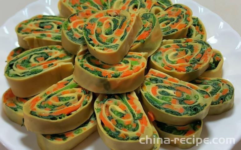 The recipe for egg and spinach rolls