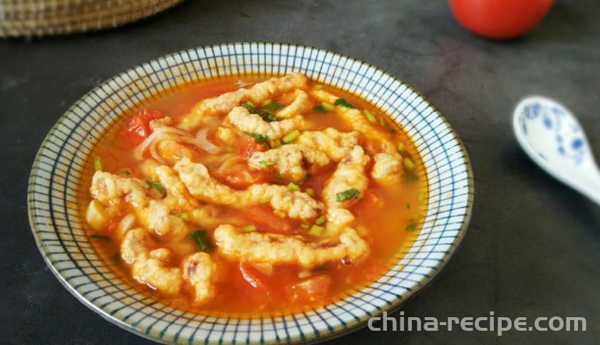 The recipe for tomato soup and fried meat