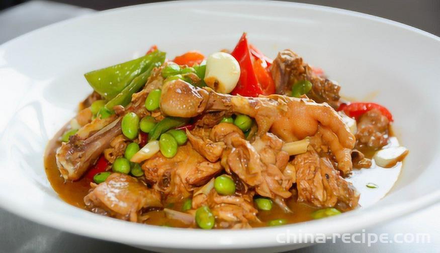 The method of cooking chicken with edamame rice