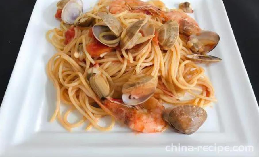 The recipe for seafood spaghetti