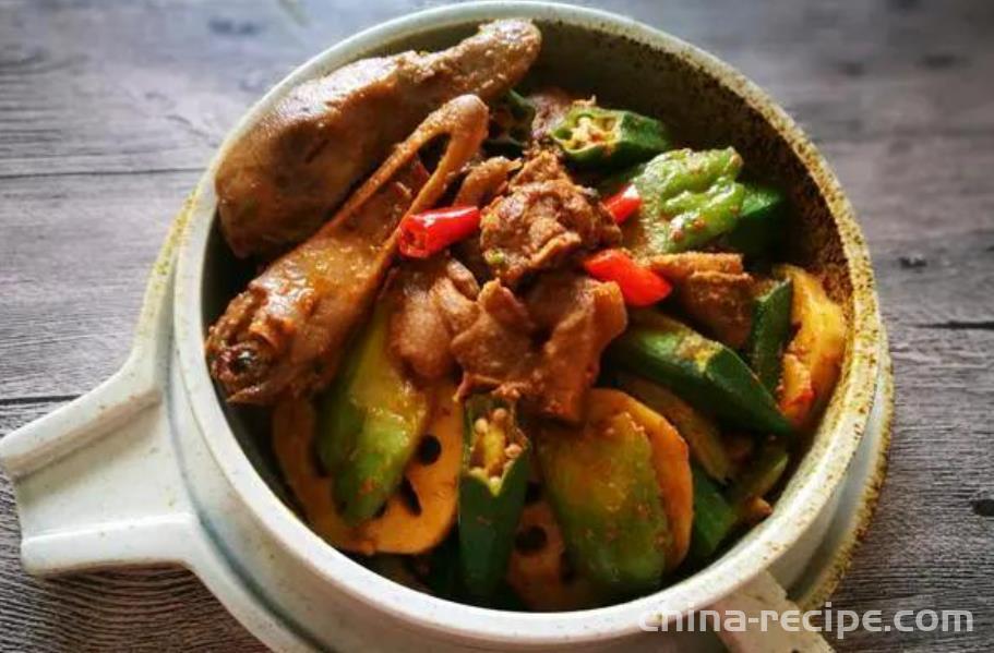 The method of cooking duck with seasonal vegetables