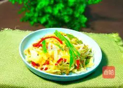 包包菜炒酸豆角的做法图解10