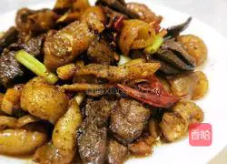 猪肝炒肥肠的做法图解7