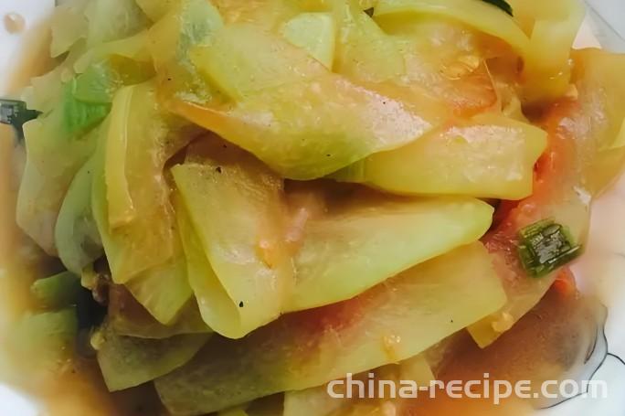 The method of stir frying watermelon rind