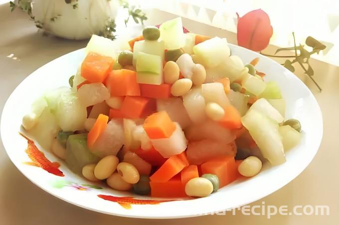 The recipe for making double beans of winter melon