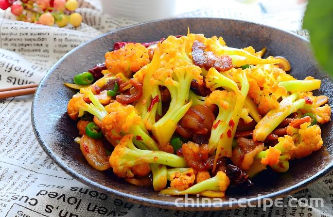 The method of stir frying cauliflower