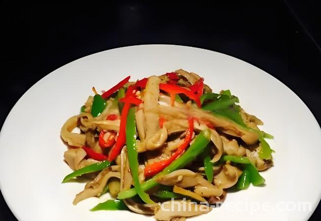 The method of stir frying pork belly