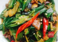 秋葵炒肉的做法图解6
