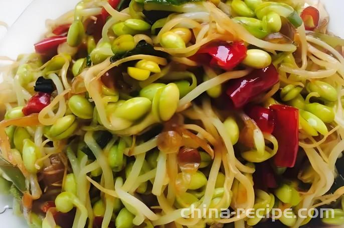 The method of dry stir frying soybean sprouts