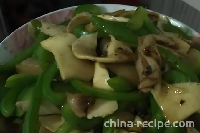 Method for stir frying shiitake mushrooms