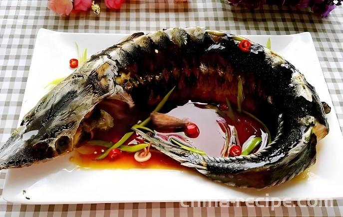 The method of steaming sturgeon