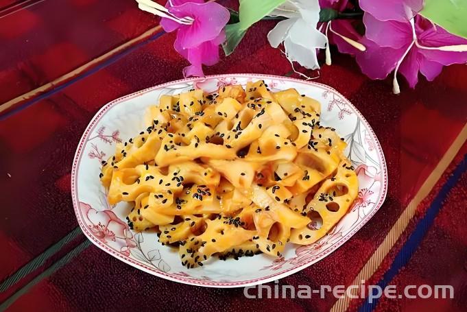 The method of making sweet and sour lotus root strips