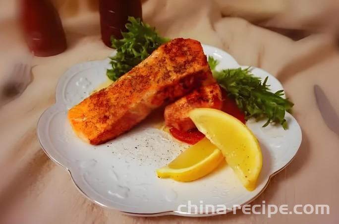 The method of dry frying salmon
