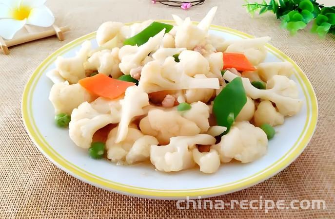The recipe for garlic and cauliflower