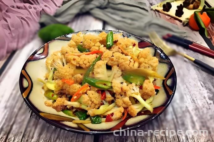 The method of baking spicy cauliflower with ants