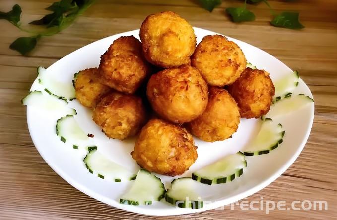 The method of frying white radish balls
