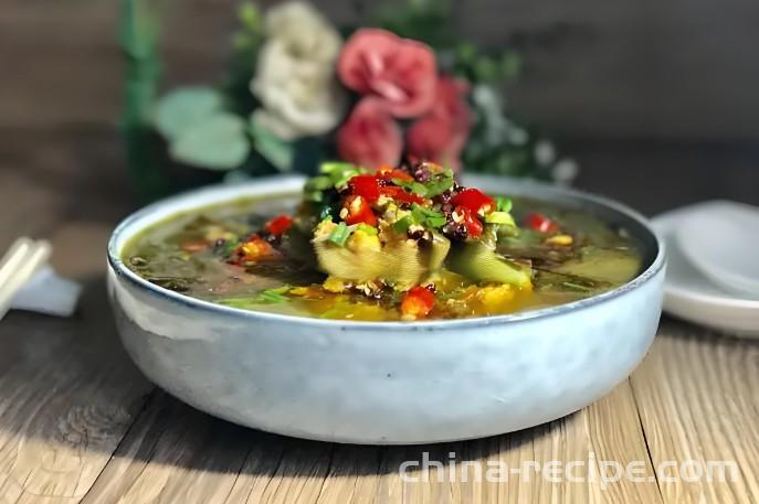 Preparation of fish seed pickled Chinese cabbage soup