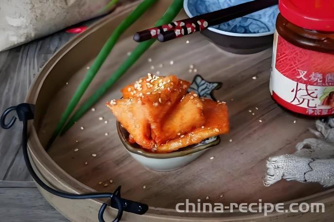 The method of making honey sauce char siu tofu fillet