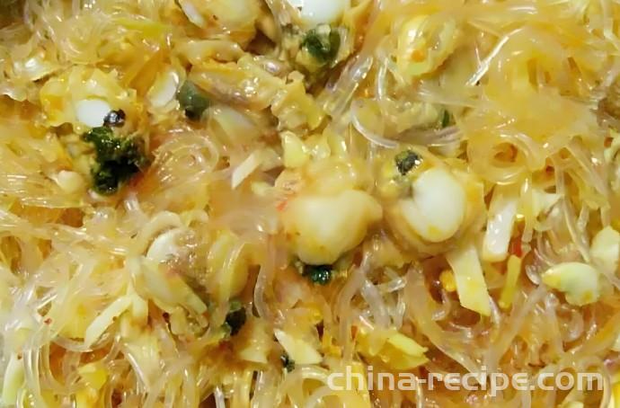The method of burning scallop vermicelli