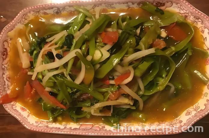 The recipe for old friend's water spinach