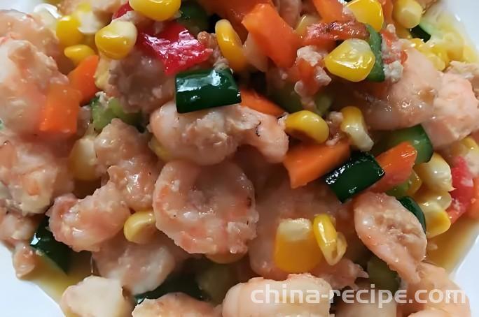 The recipe for three diced shrimp