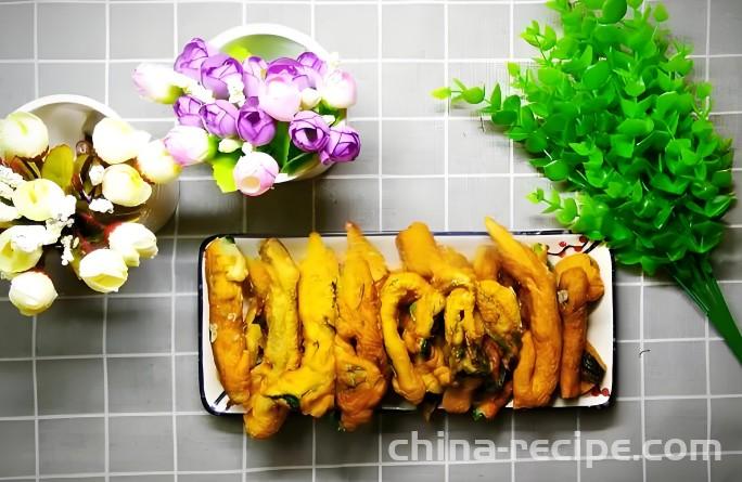 The method of deep frying tender sprouts