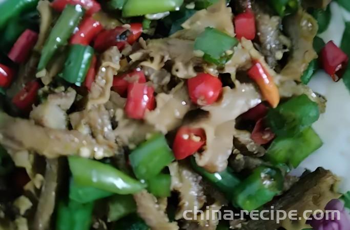 The recipe for spicy stir fried beef tripe