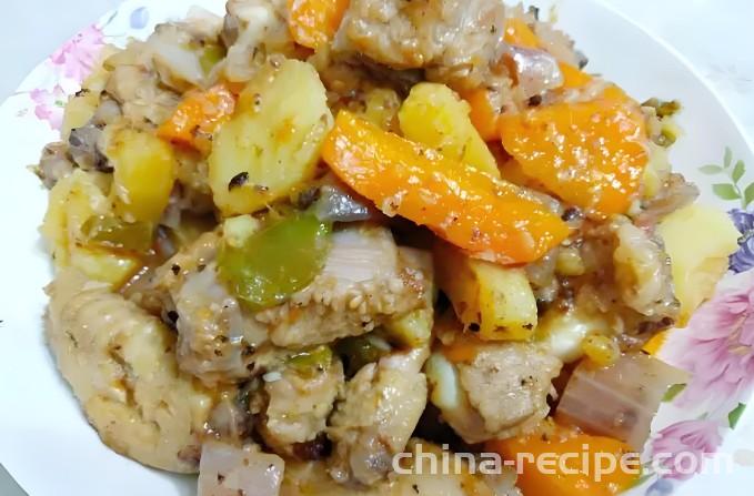 Recipe for Stewed Chicken and Pork Ribs with Potatoes and Carrots