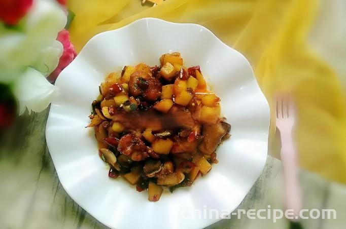 The recipe for spicy potato chicken chunks
