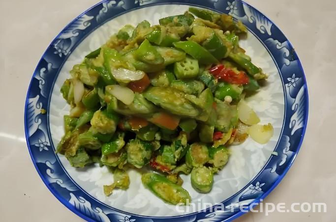 The recipe for egg flavored okra