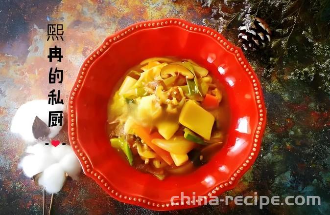 The method of making Korean style palace fried rice cake